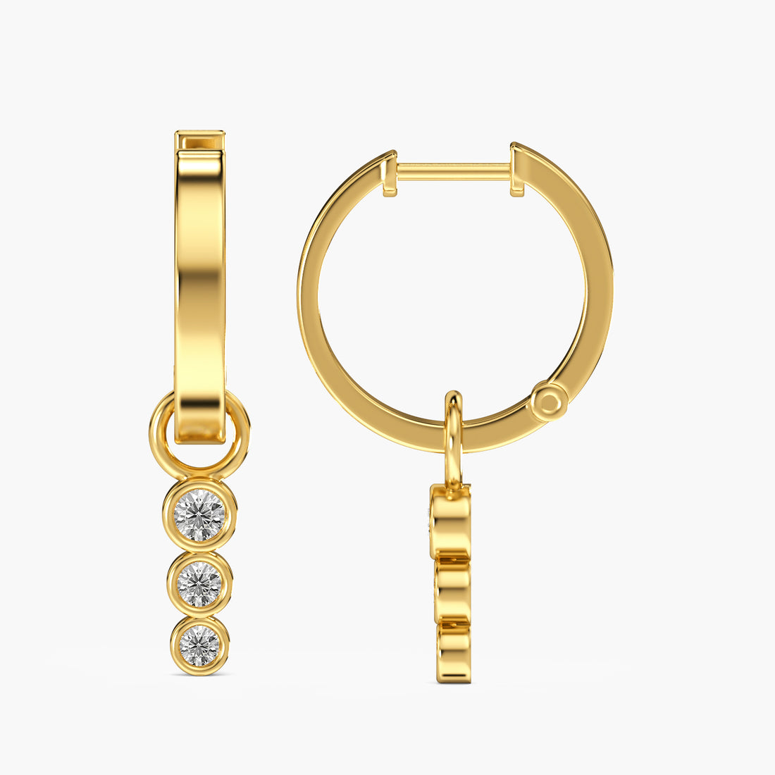 Triple Drop Hoop Earrings