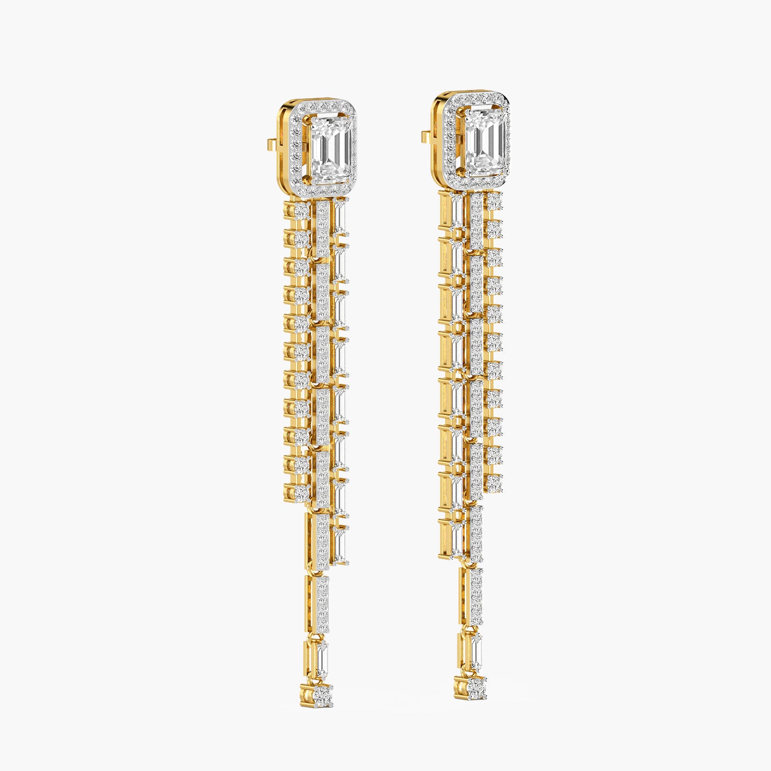 Emerald Cascade Long Earrings