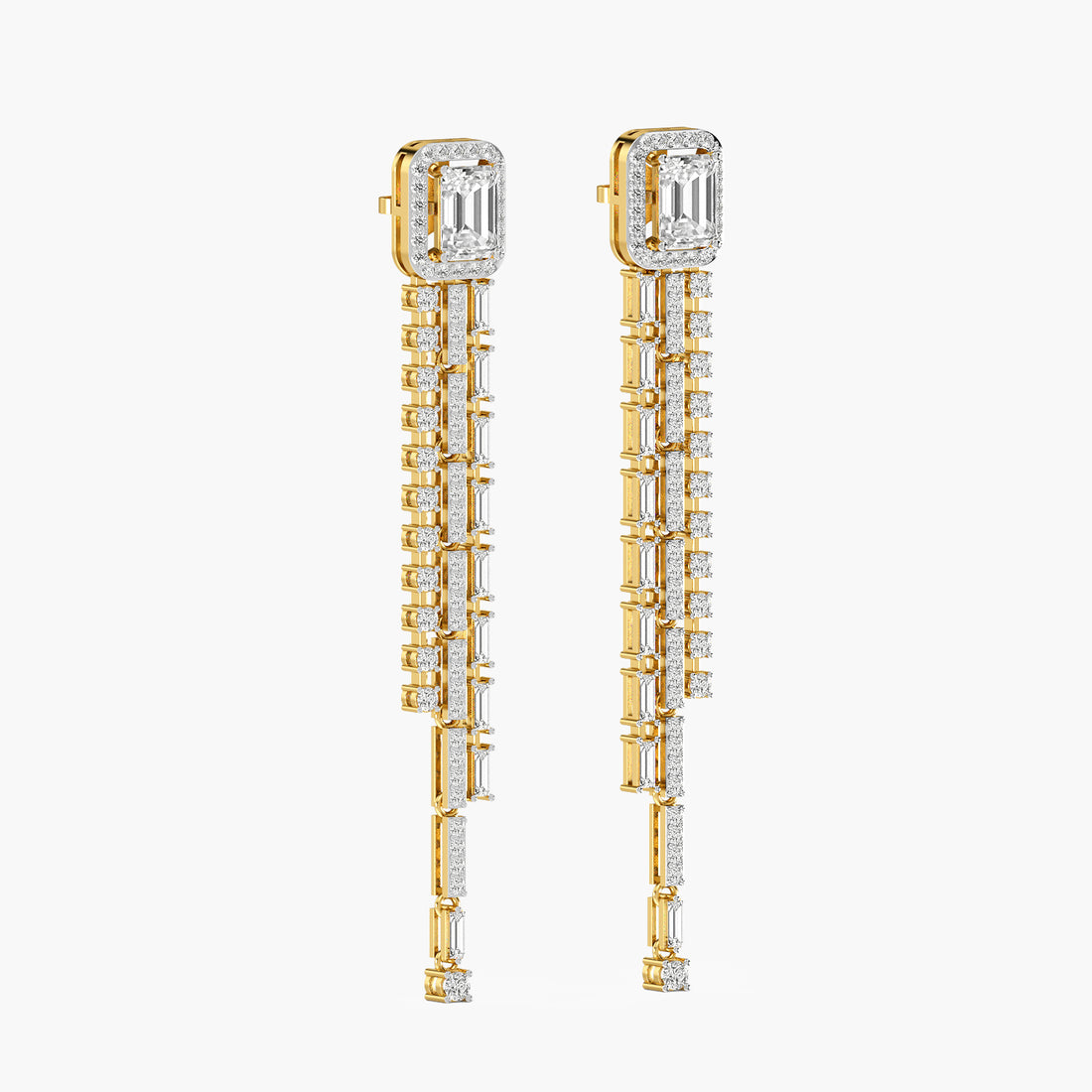 Emerald Cascade Long Earrings