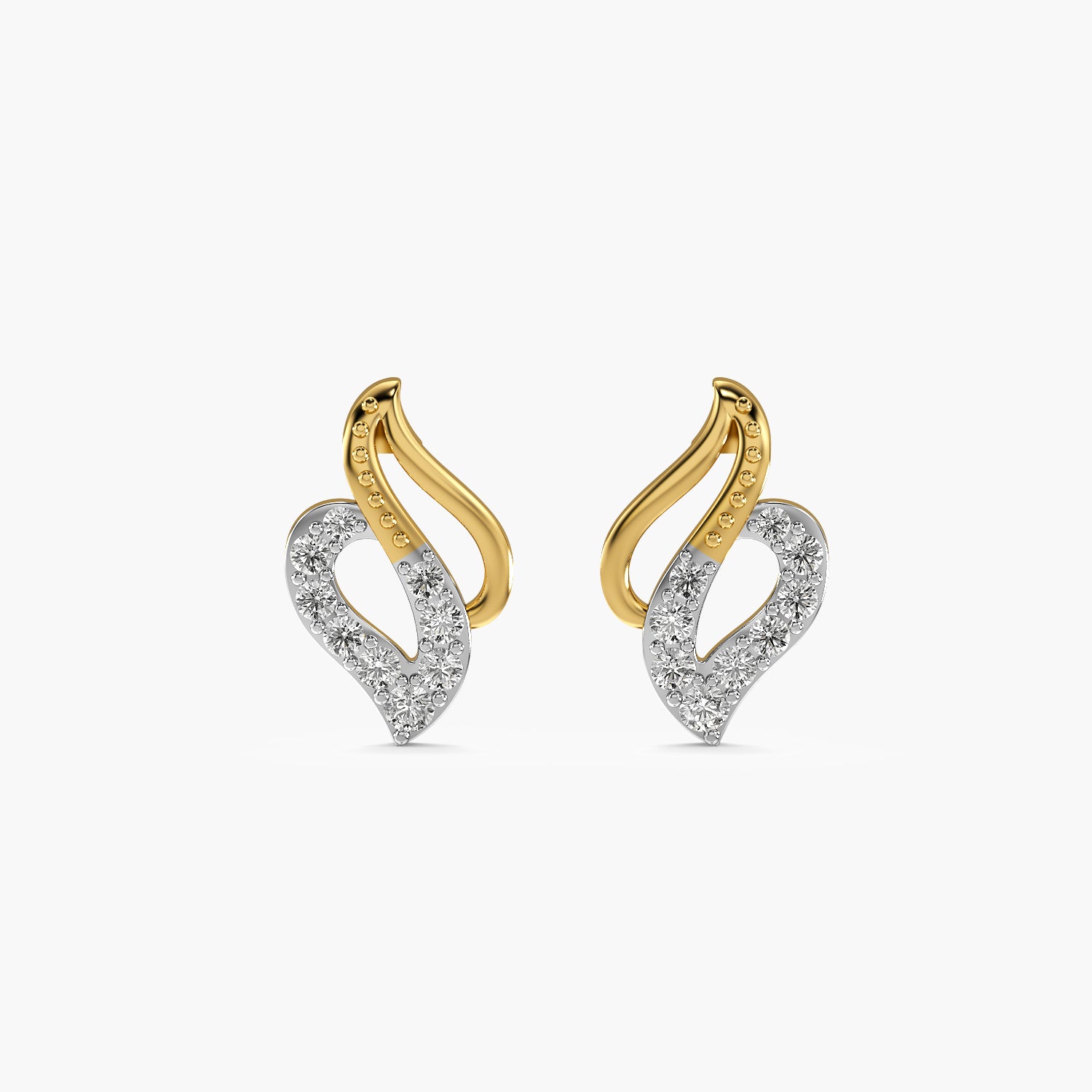 Diamond Heart Curve Stud