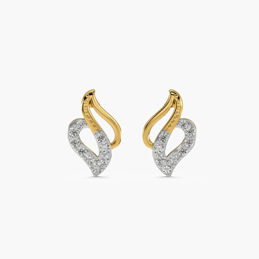 Diamond Heart Curve Stud