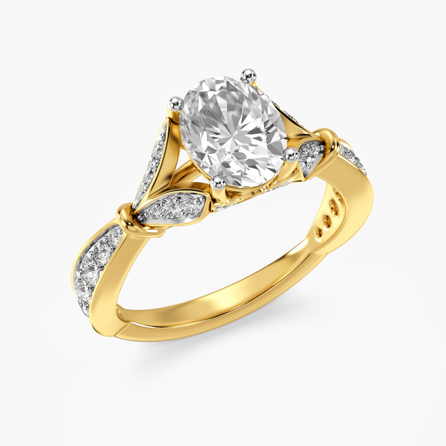 Pavé Oval Engagement Ring