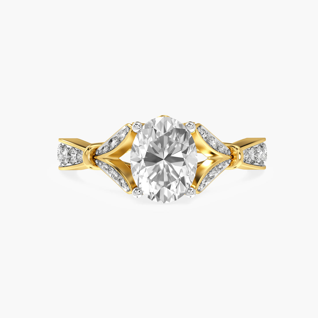 Pavé Oval Engagement Ring