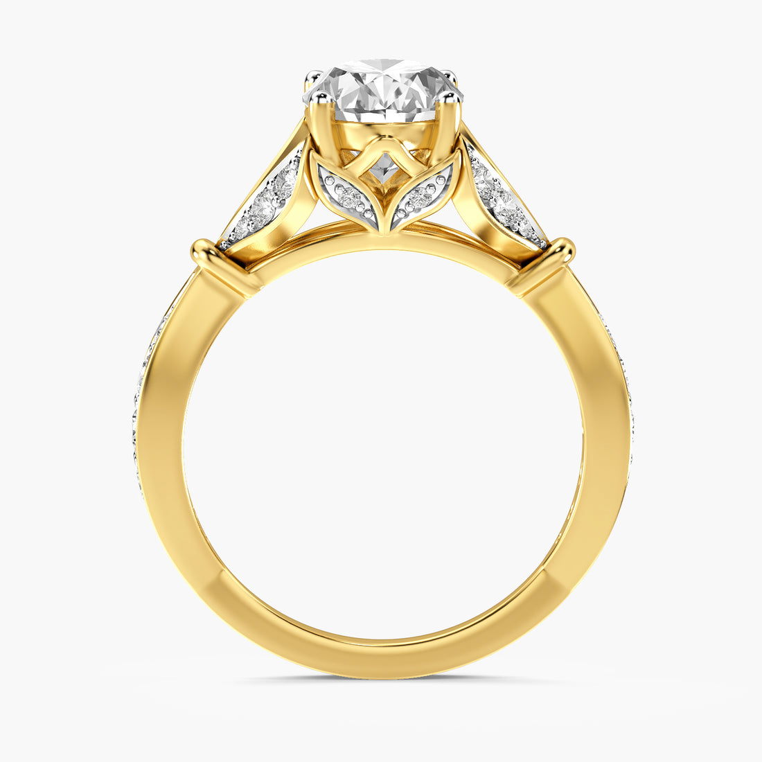 Pavé Oval Engagement Ring