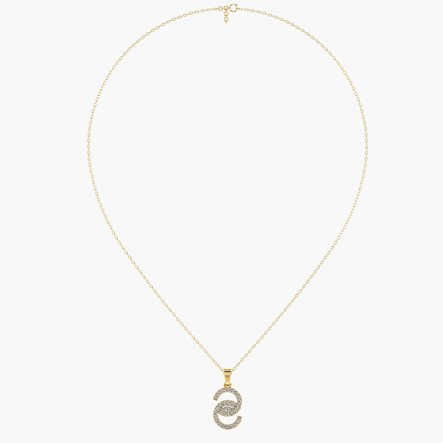 Crescent Cascade Necklace(With Chain)