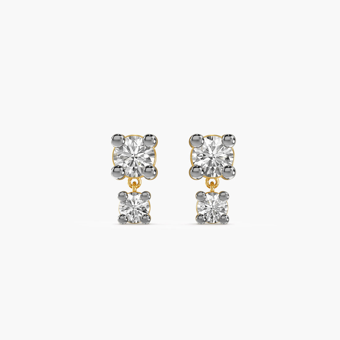 Twin Spark - Front View in Yellow Gold - Diamond Jewellery by Moena