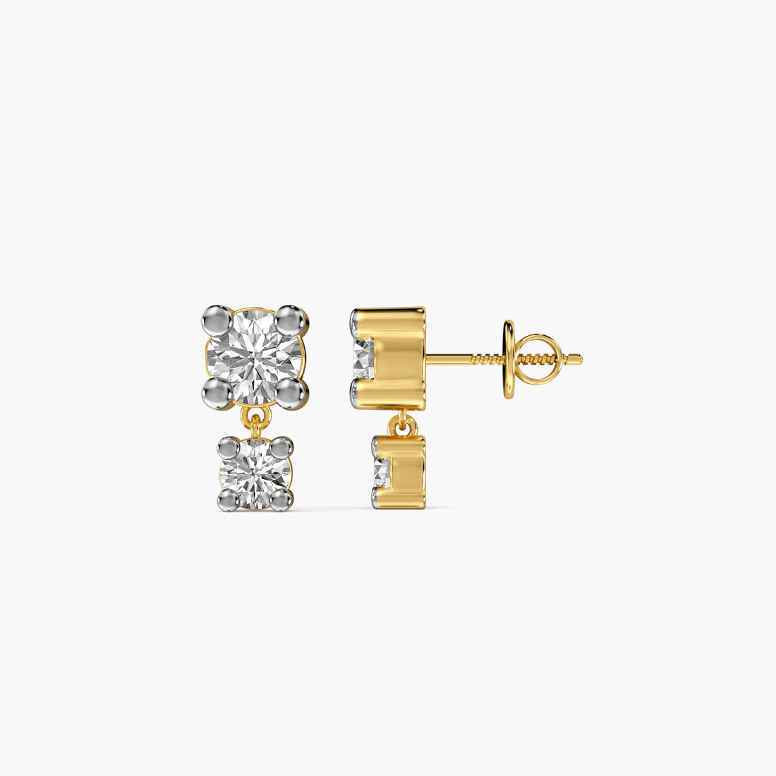 Twin Spark - Side View in Yellow Gold - Diamond Jewellery by Moena