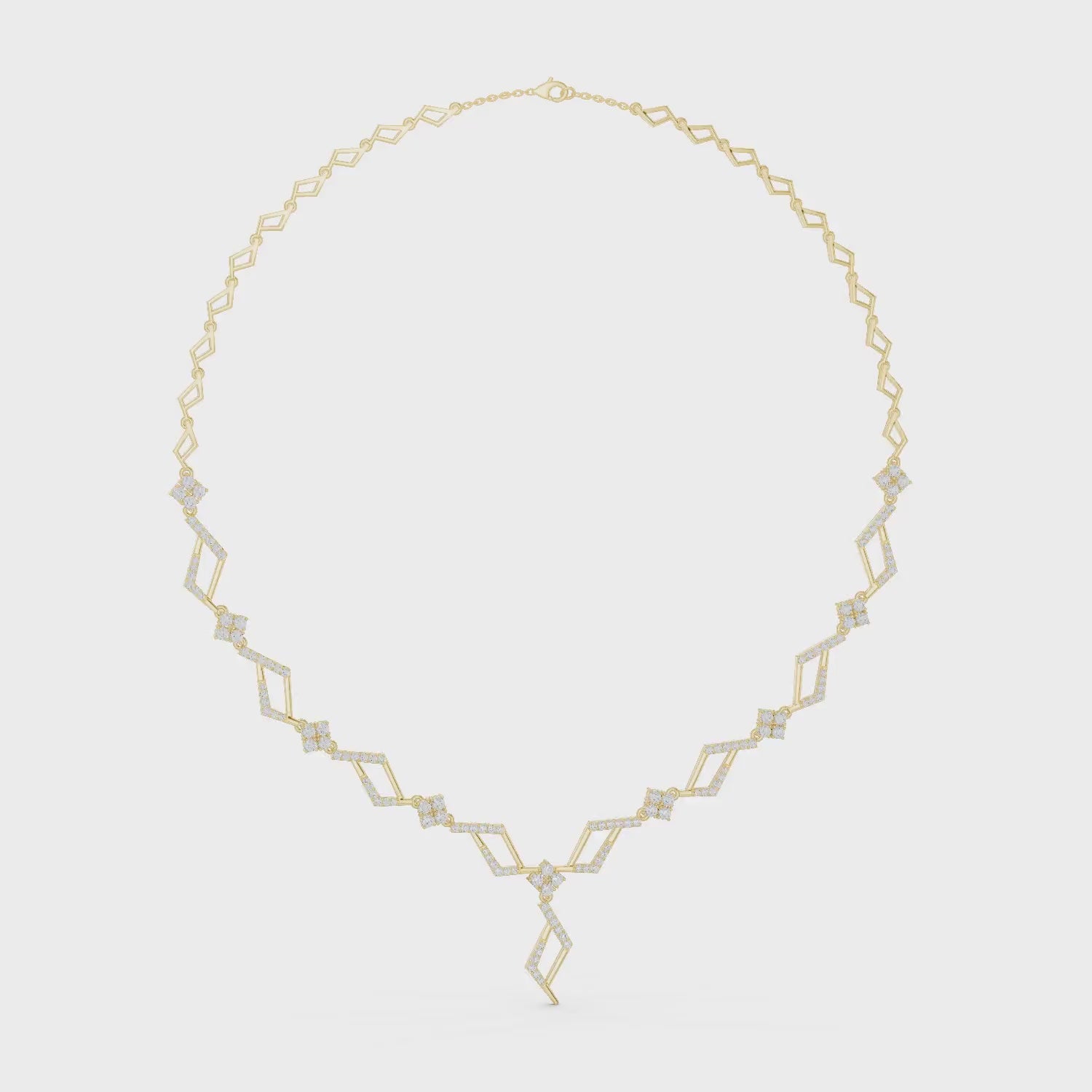 Chevron Lattice Statement Necklace