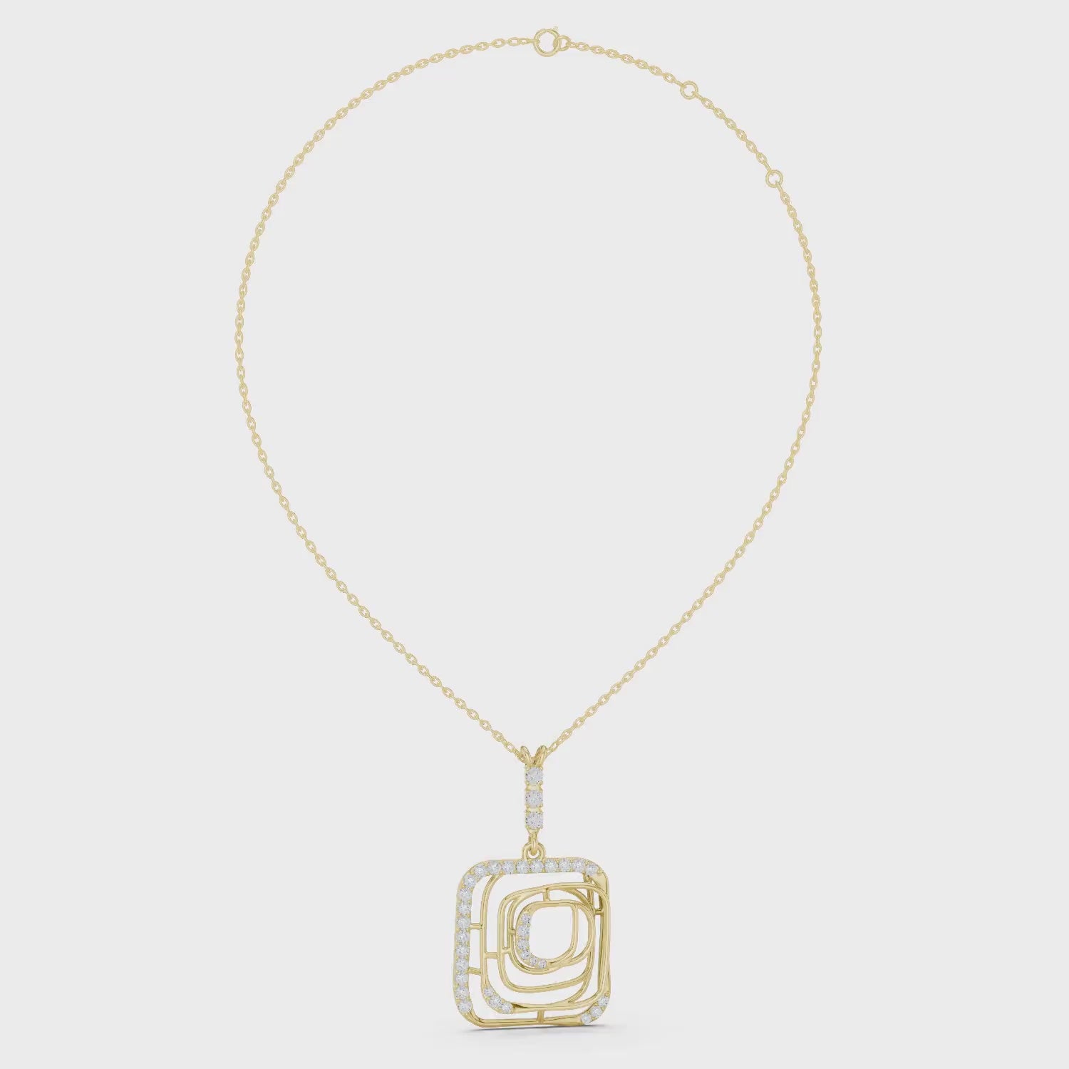 Cushion Frame Pendant Necklace