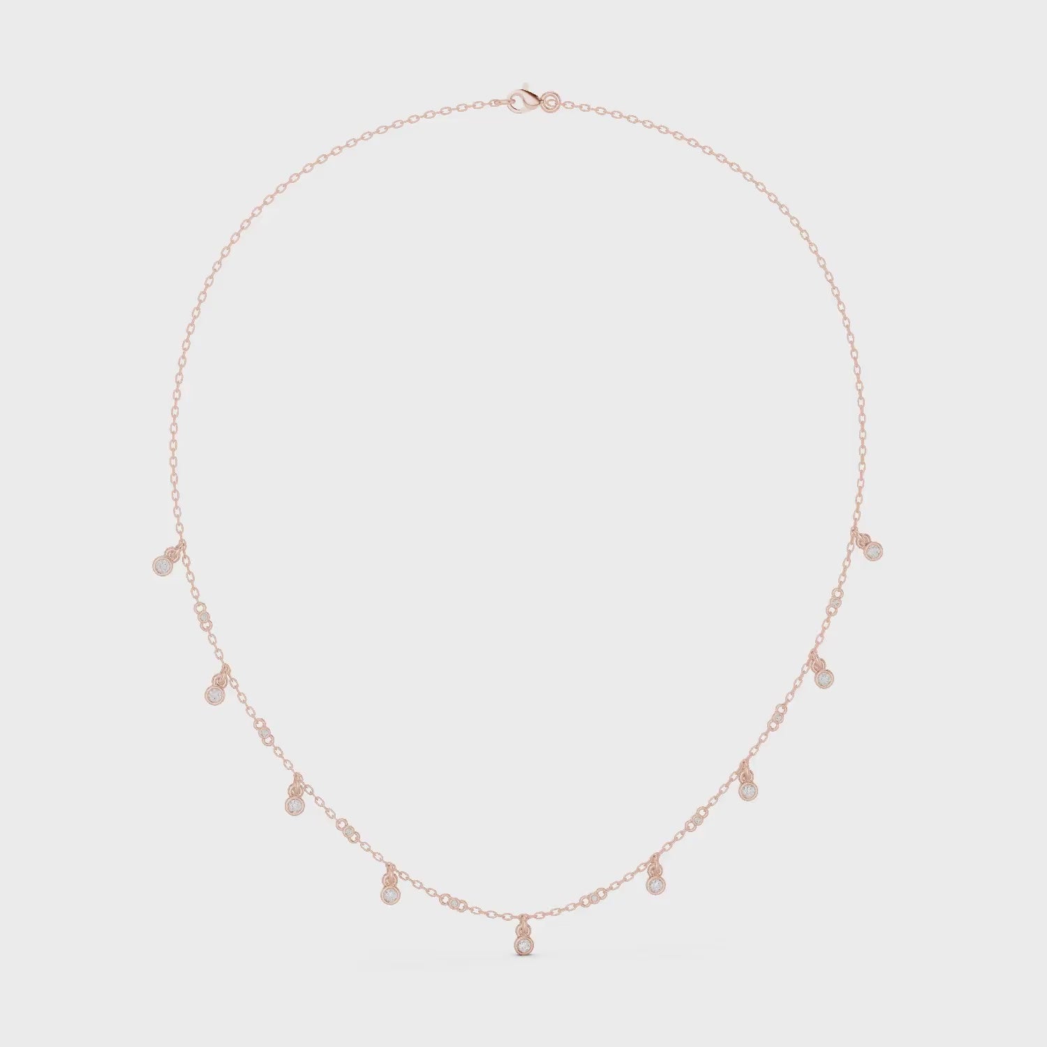 Bezel Charm Drop Necklace